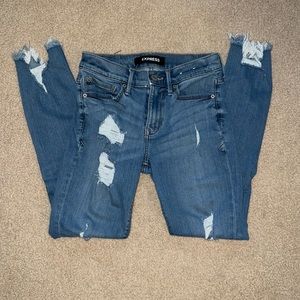 Express Destructed Ankle Jeans / Jeggings